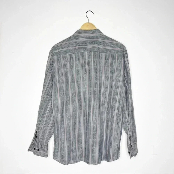 Tommy Bahama Palm Tree Stripe Button Up Shirt Size Large - Picture 6 of 6